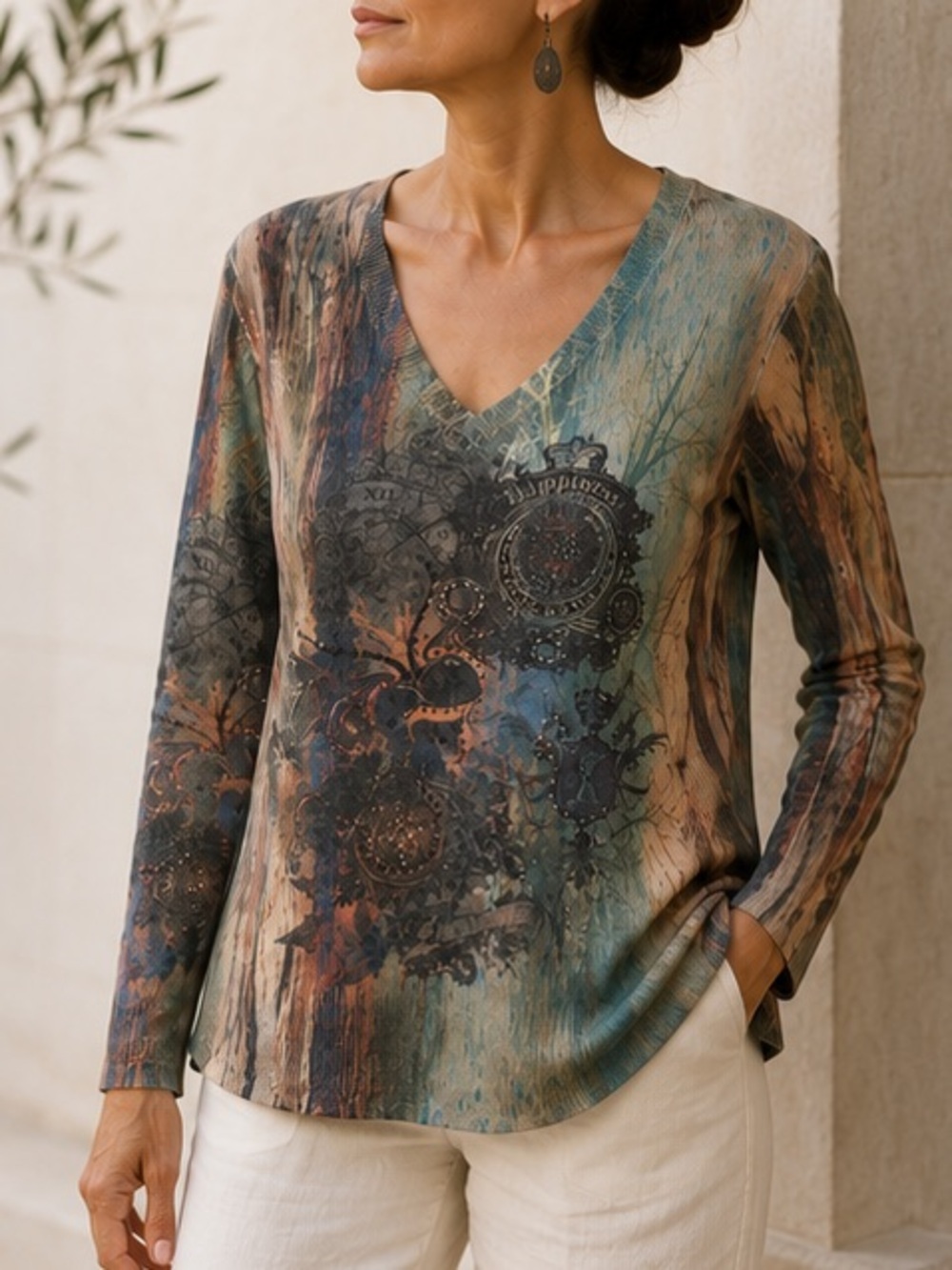 Alberto Makali  embellished sweater angora blend colorful Size XL